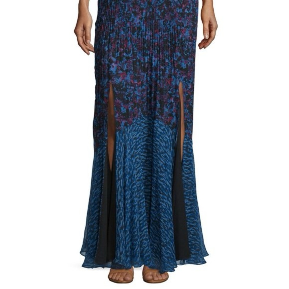 Rebecca Taylor Blue Trumpet Maxi Skirt with Slit